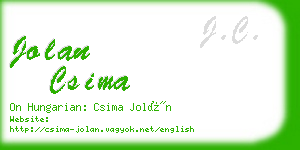 jolan csima business card